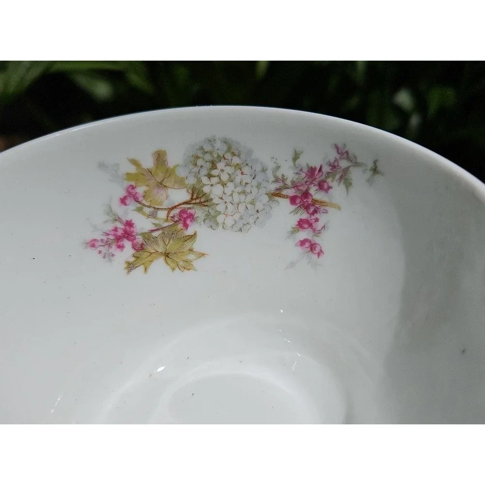 2 Tressemanes & Vogt T&V Limoges Teacup Saucer Scalloped Hydrangeas‎ Century VTG